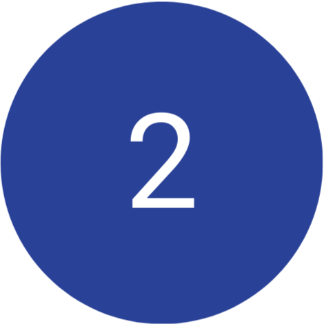 Blue circular icon with the white number 2 in the center.
