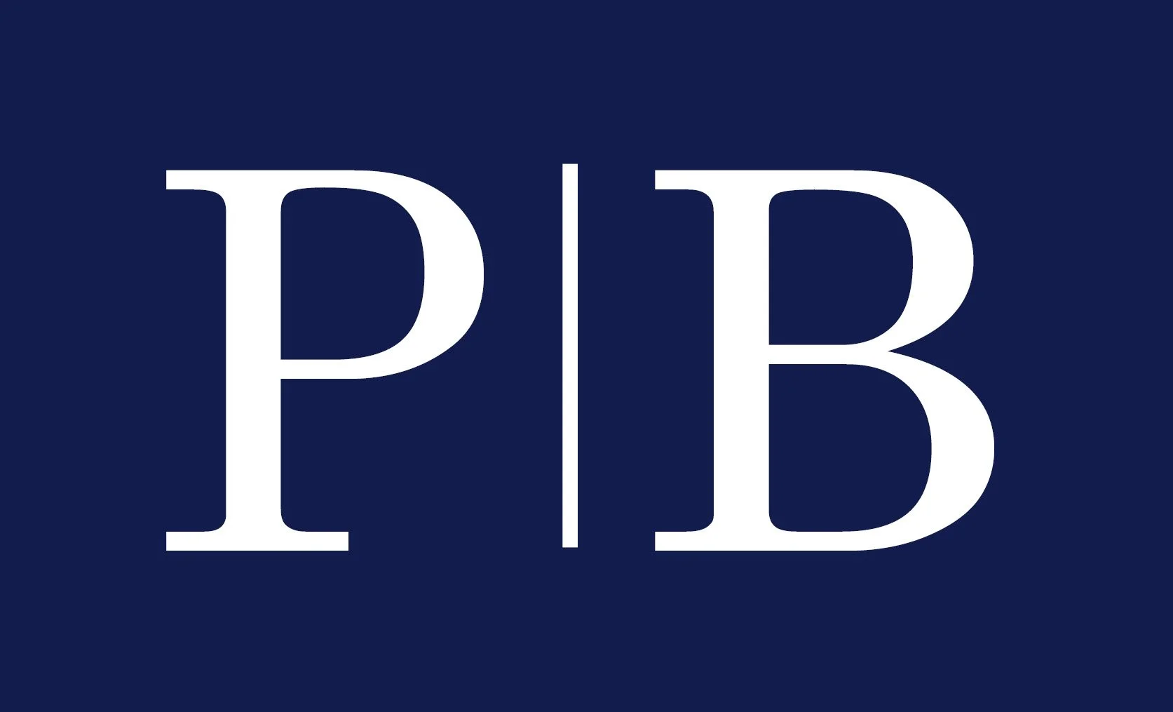 Logo der P + B Unternehmensgruppe mit blauem Hintergrund und weißen Buchstaben 'P', 'B'