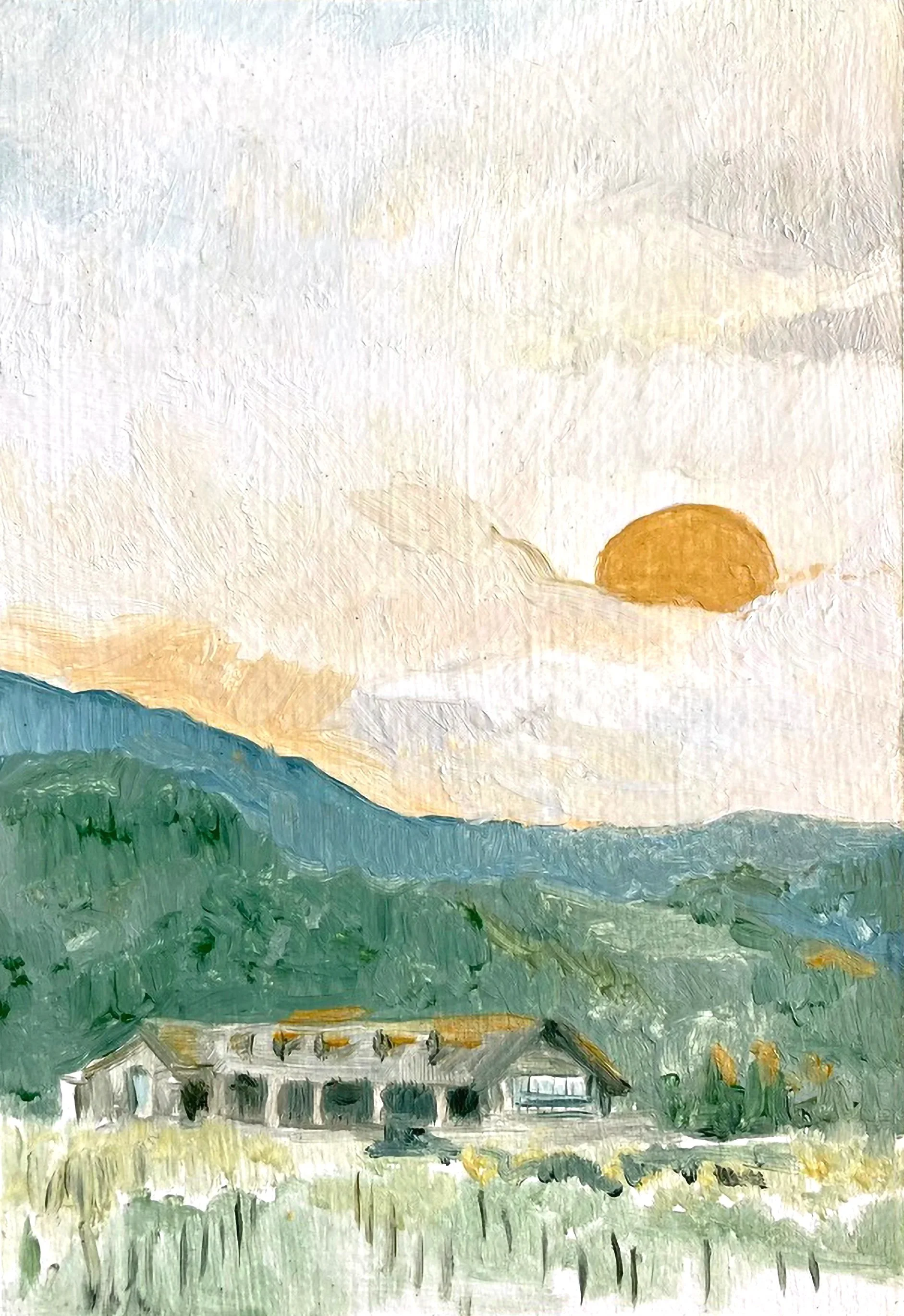 ONEHOPE Winery Landscape, oil on paper