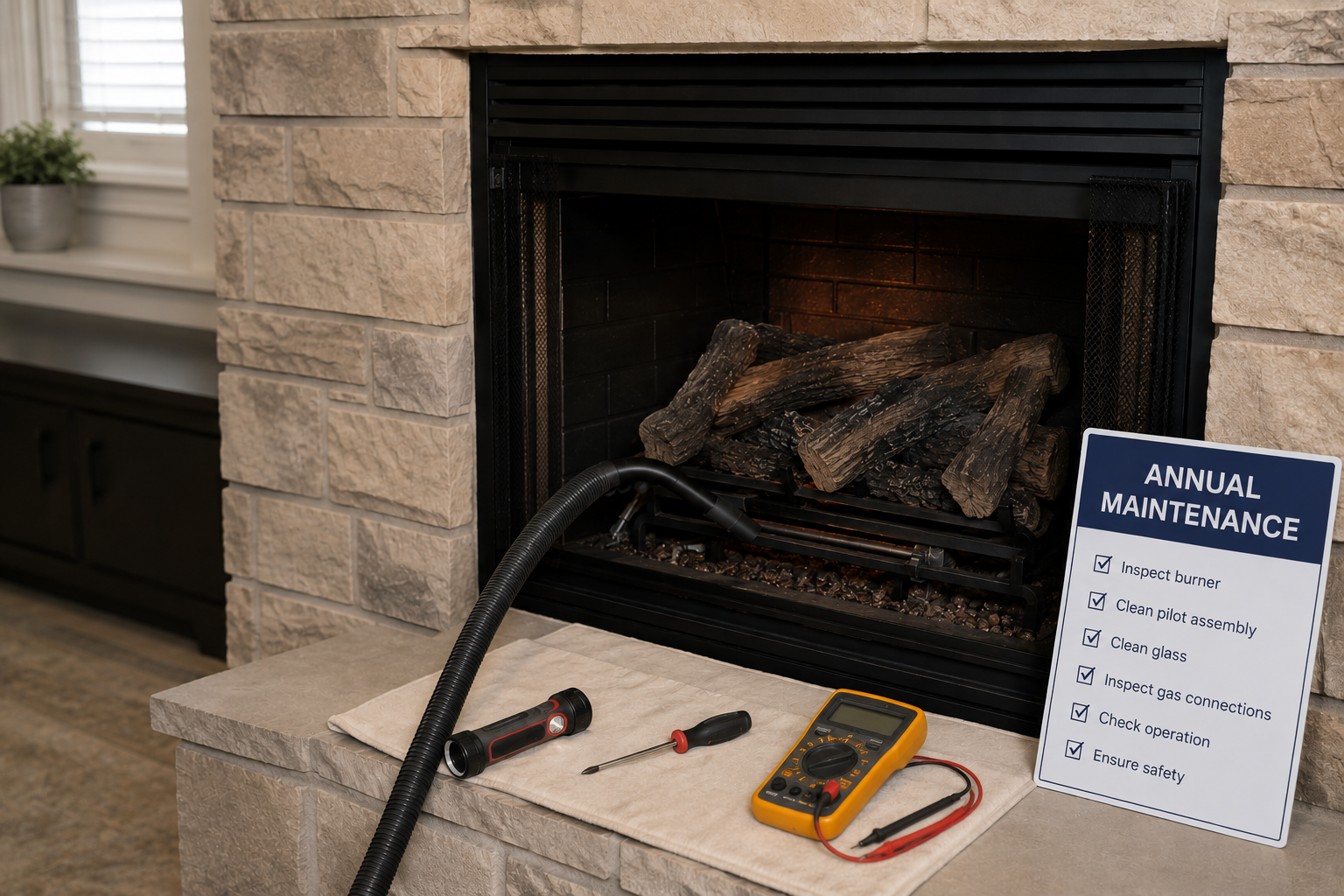 Fireplace with a