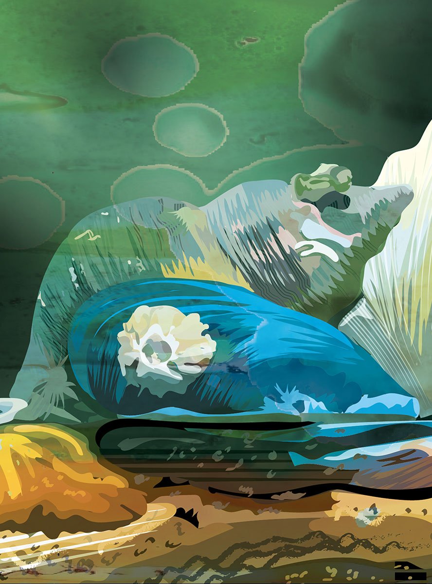 A woman with brown curly hair, glasses, and a gray shirt, playing an acoustic guitar near a microphone in a recording studio.