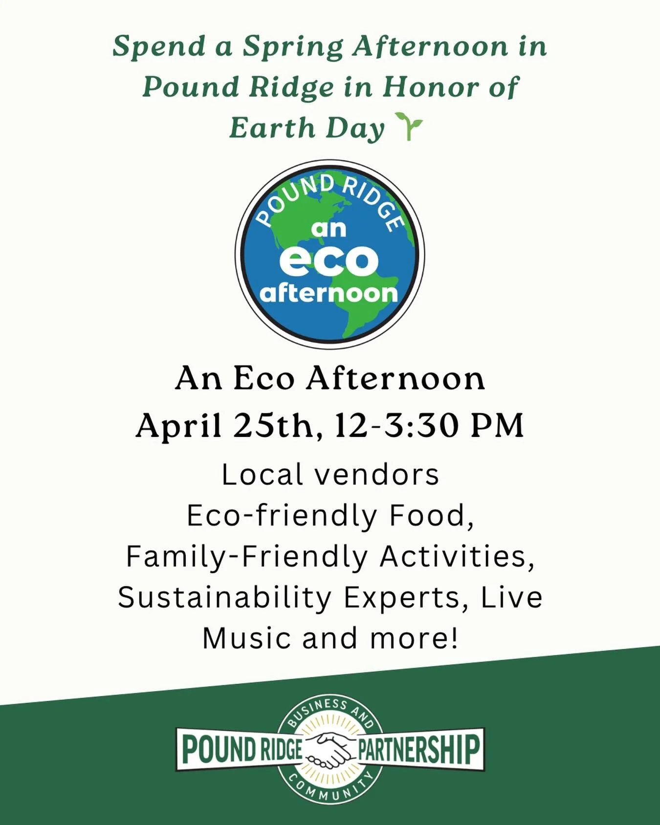 We&rsquo;re excited to be part of An Eco Afternoon in Pound Ridge this spring 🌎🌱

A day centered around community, conscious living, and local makers.

Come spend the afternoon with us on April 25th, 12-3:30 PM.