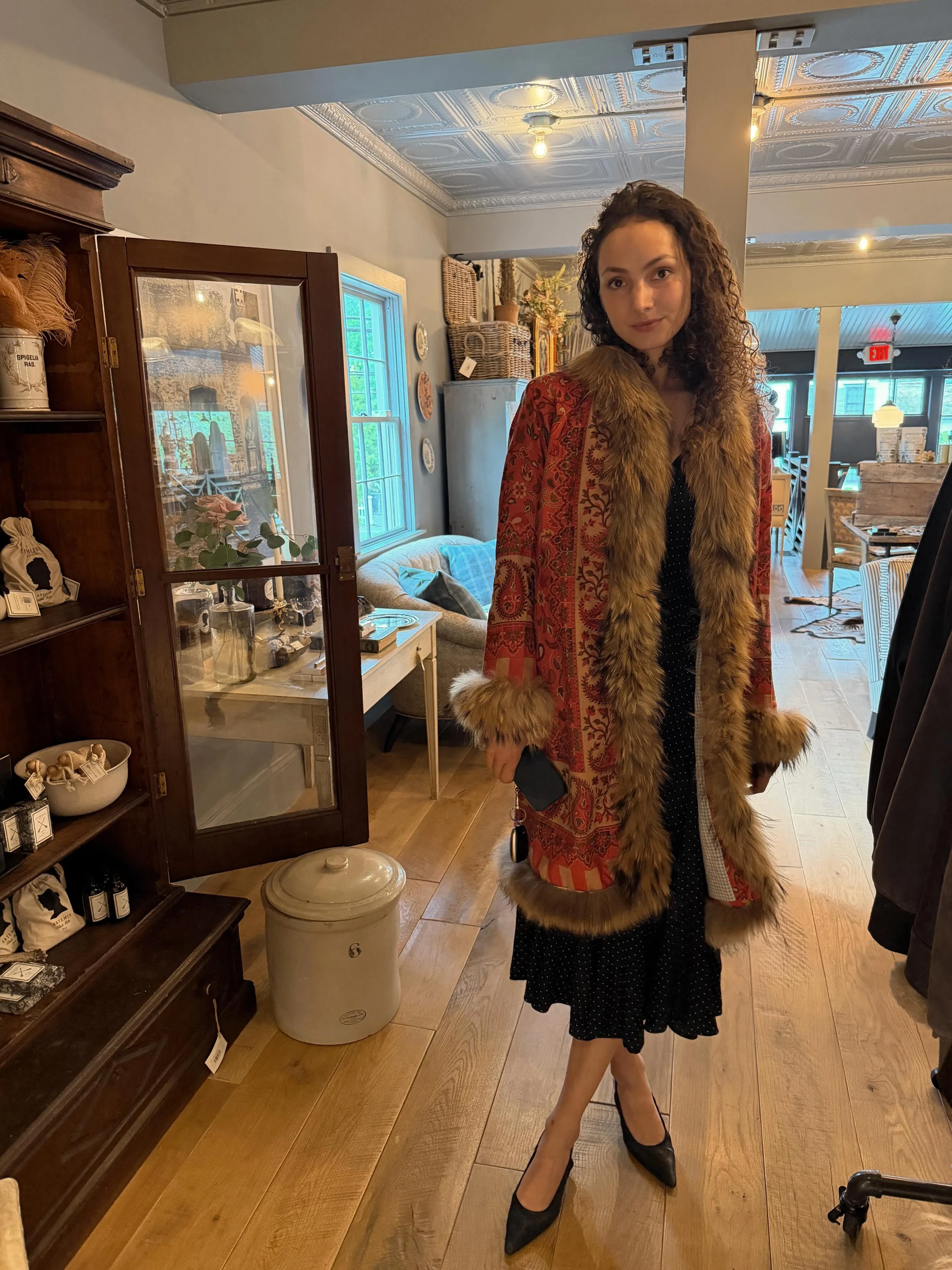Fresh arrivals from @coldsnow.co have landed.

Seen here on @greathomeswithgrace, the Saint-Tropez Caravan Jacket is a one-of-one wearable work of art, now available at The Huntress in Pound Ridge, New York.

Handcrafted, collectible and made for loc