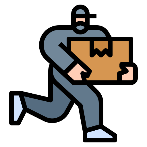 Illustration of a person running while carrying a package