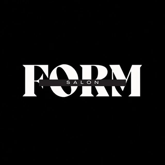 Black background with the words 'FORM' in large white letters and 'SALON' in smaller black letters on a white horizontal bar across the middle.