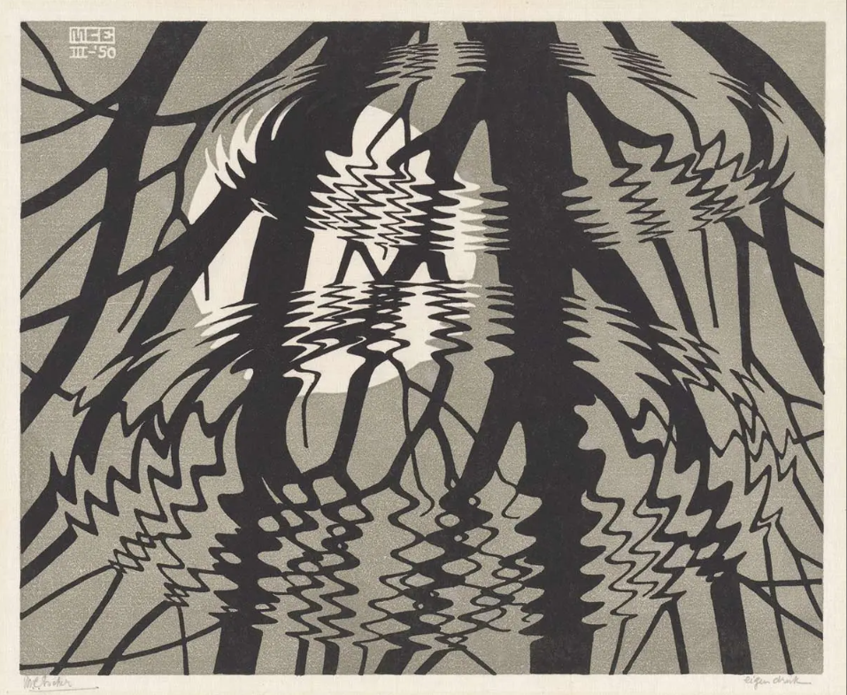 escher enables multidimensional spatial visualizations... Three Worlds Explained: One Image, Three Realities — EscherExplained.com