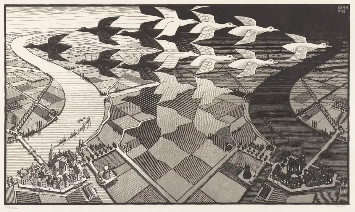escher enables multidimensional spatial visualizations... Print Gallery Explained: The Infinite Loop Hidden in the Image ...