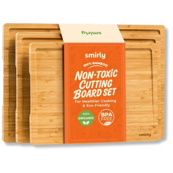 Set of three bamboo cutting boards