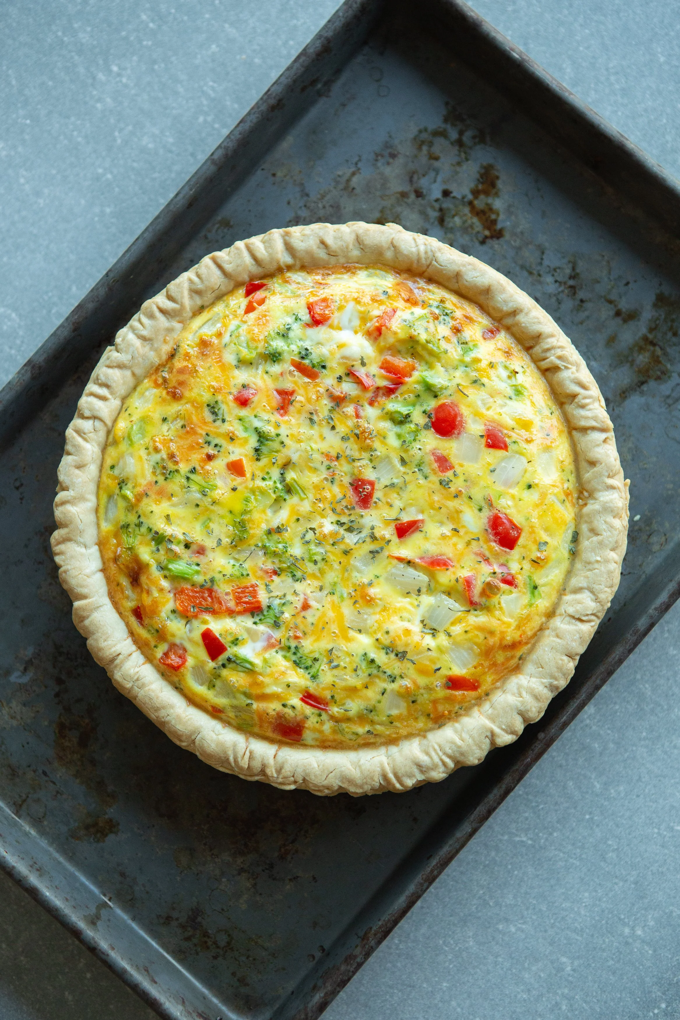 Veggie Cheddar Quiche