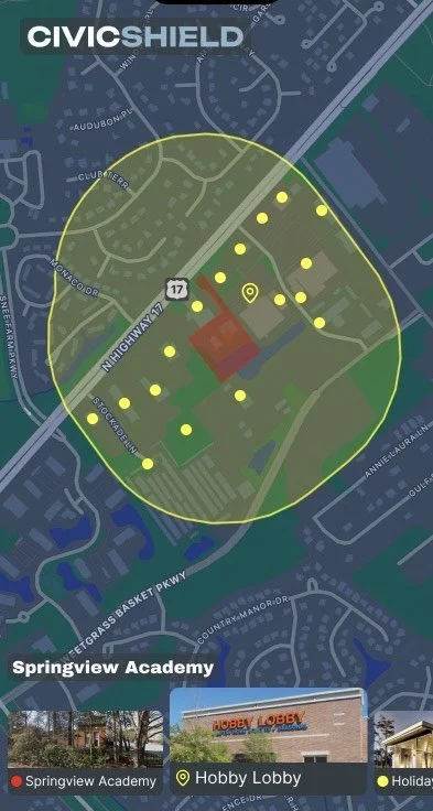 Springview Academy and businesses within 1000 feet