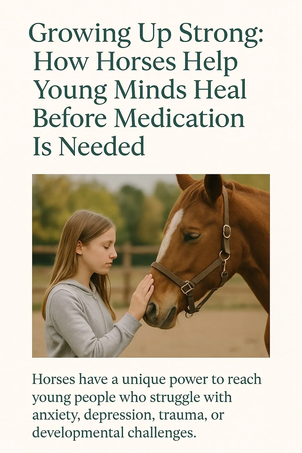 Growing Up Strong: How Horses Help Young Minds Heal Before Medication Is Needed