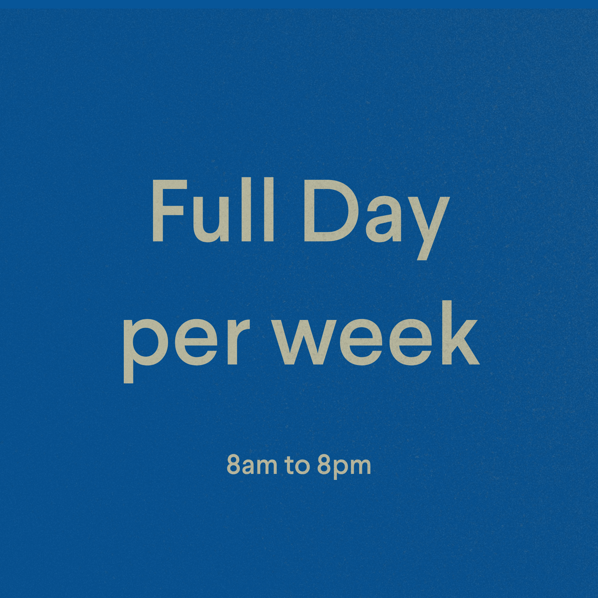 Blue sign with beige text