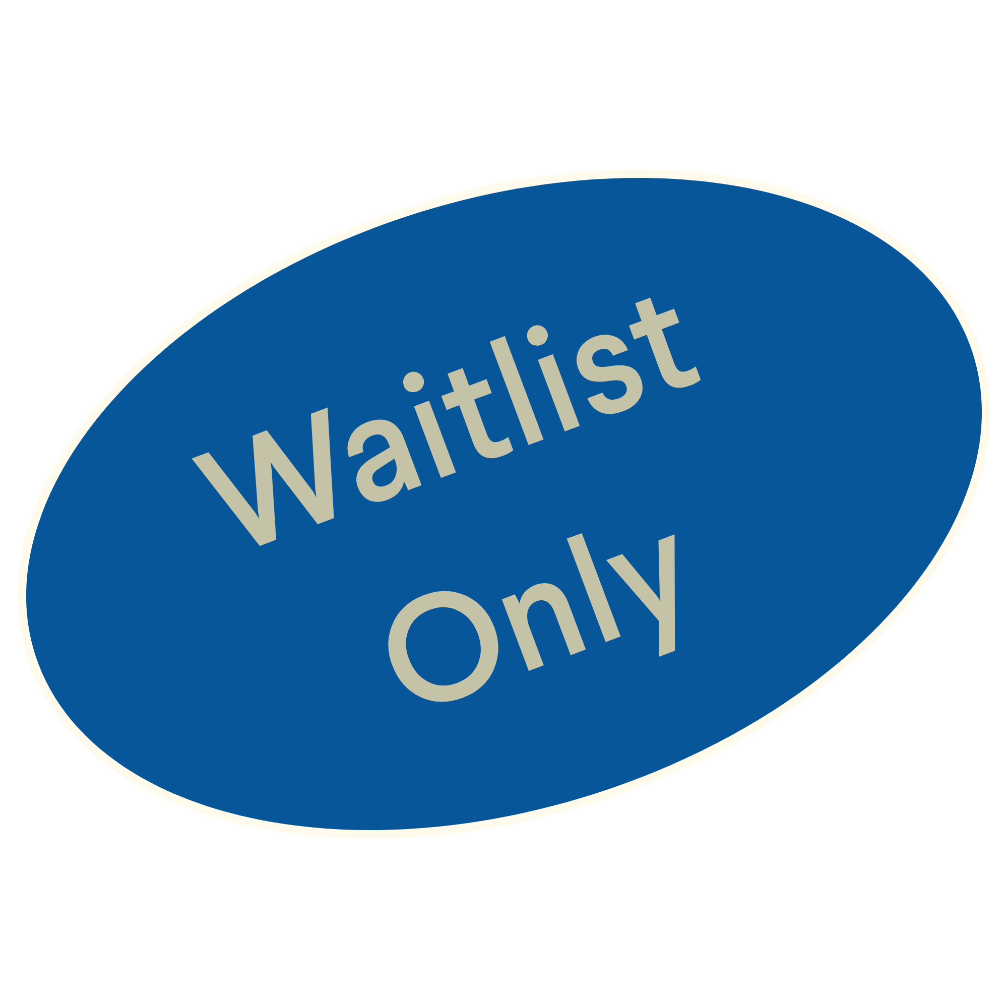 Close-up of a blue circular sticker