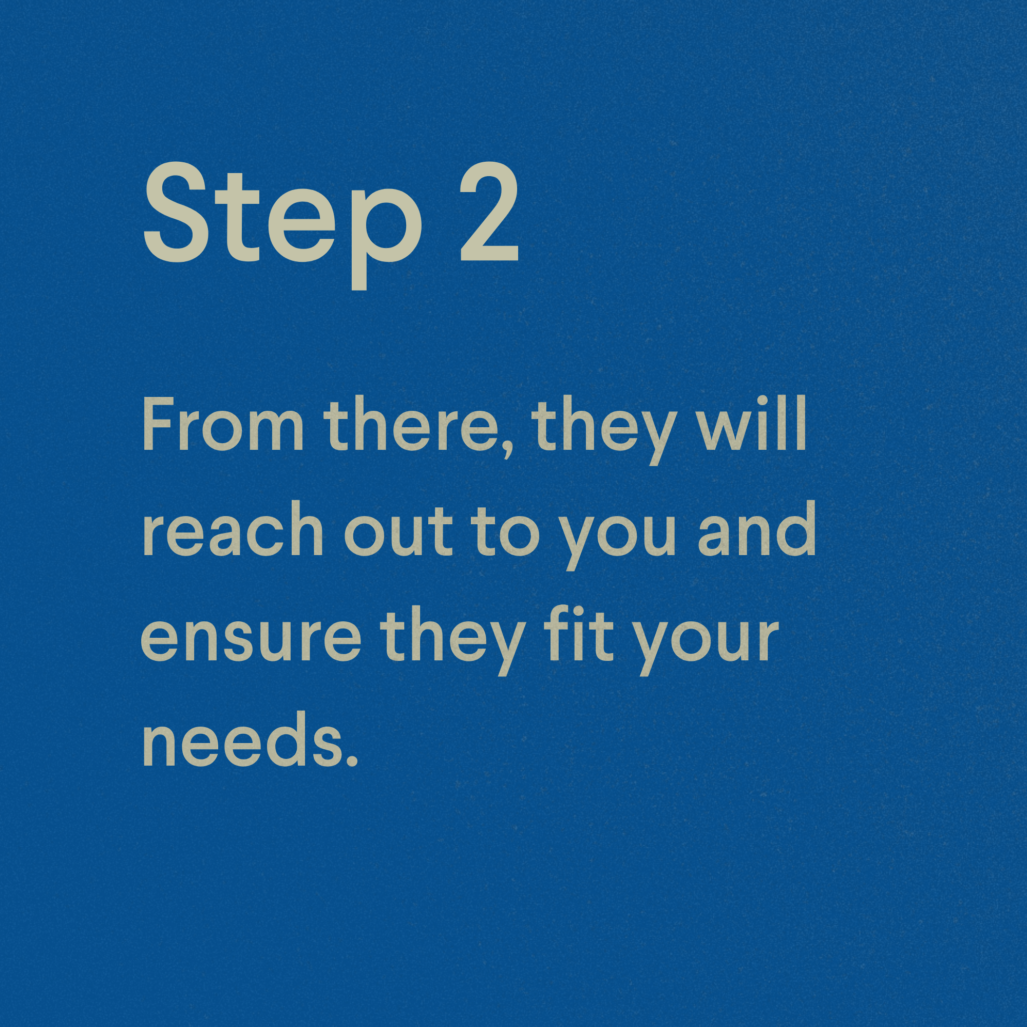 A step 2 instruction on a blue background