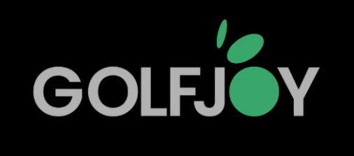 Golf Joy logo with stylized golf ball and green leaves