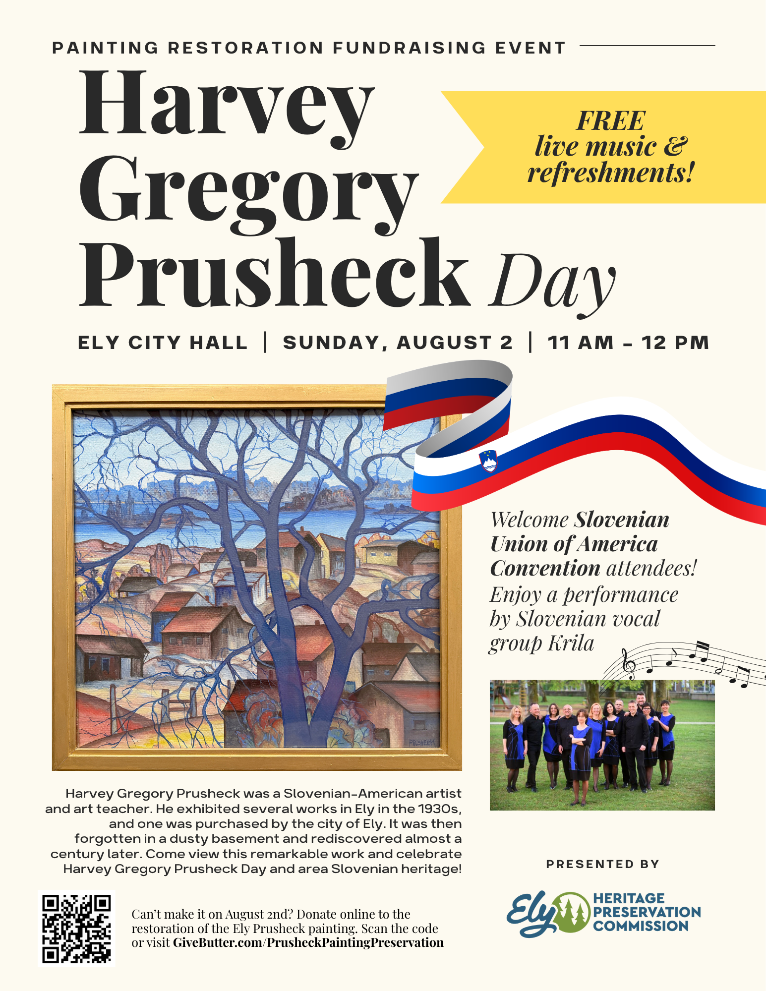 Harvey Gregory Prusheck Day -Painting Restoration Fundraising Event