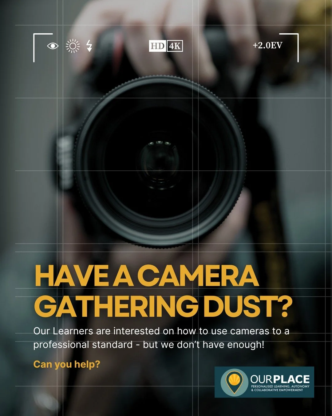 Do you have a camera tucked away in a drawer — waiting for a new purpose?
Some of our learners at Our Place Learning Community have discovered a passion for photography and media… but they need the right tools to explore it.
We’r