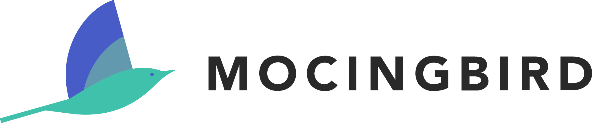 Mocingbird logo featuring a stylized bird with blue, teal, and purple wings next to the word 'MOCINGBIRD' in black text.