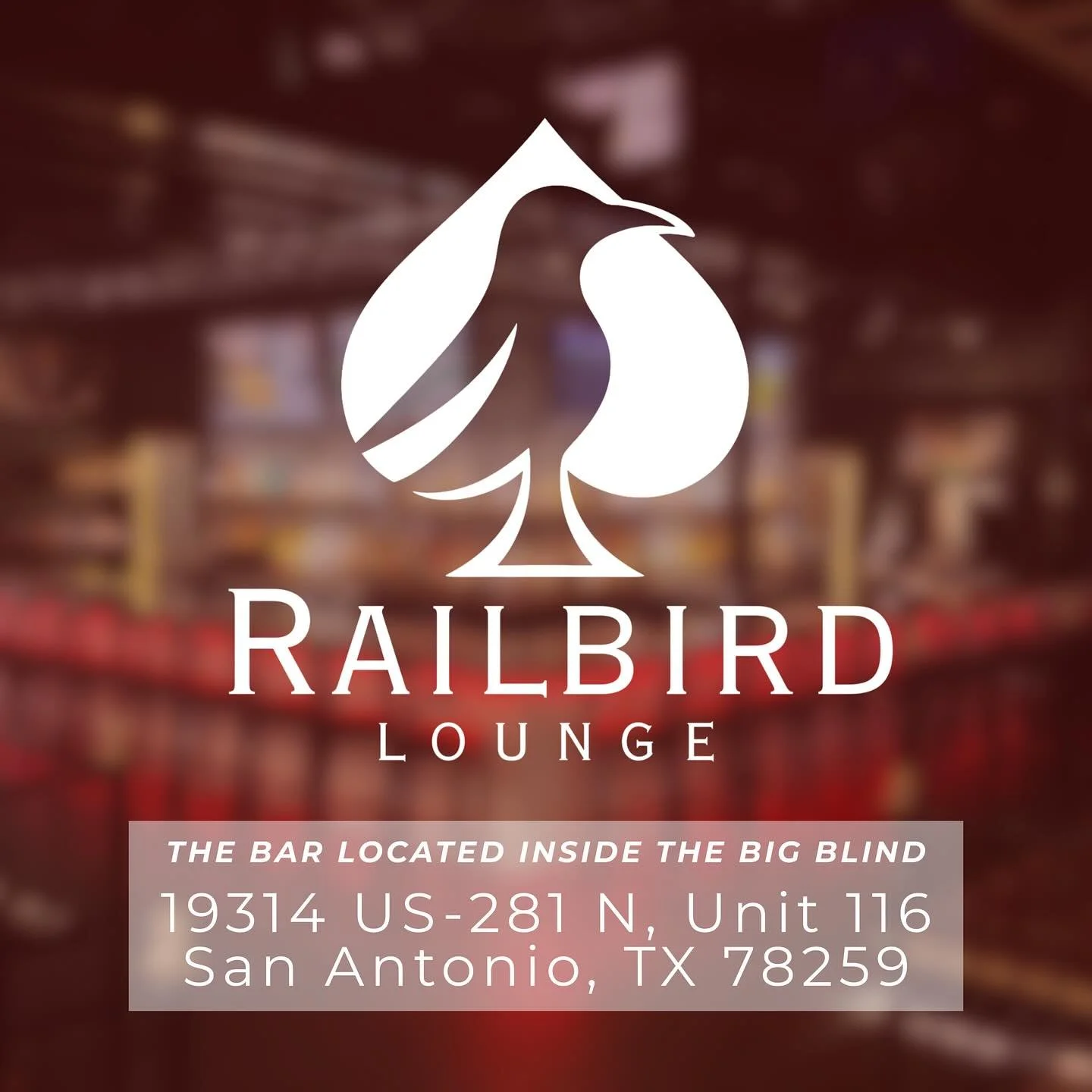 Welcome to The Railbird Lounge 🪽🎰🥃

&ldquo;A railbird is a spectator who watches the game&hellip; but here, you&rsquo;re front and center for great drinks and good times.&rdquo; 👀&spades;️

Located inside The Big Blind Poker Club, The Railbird Lo