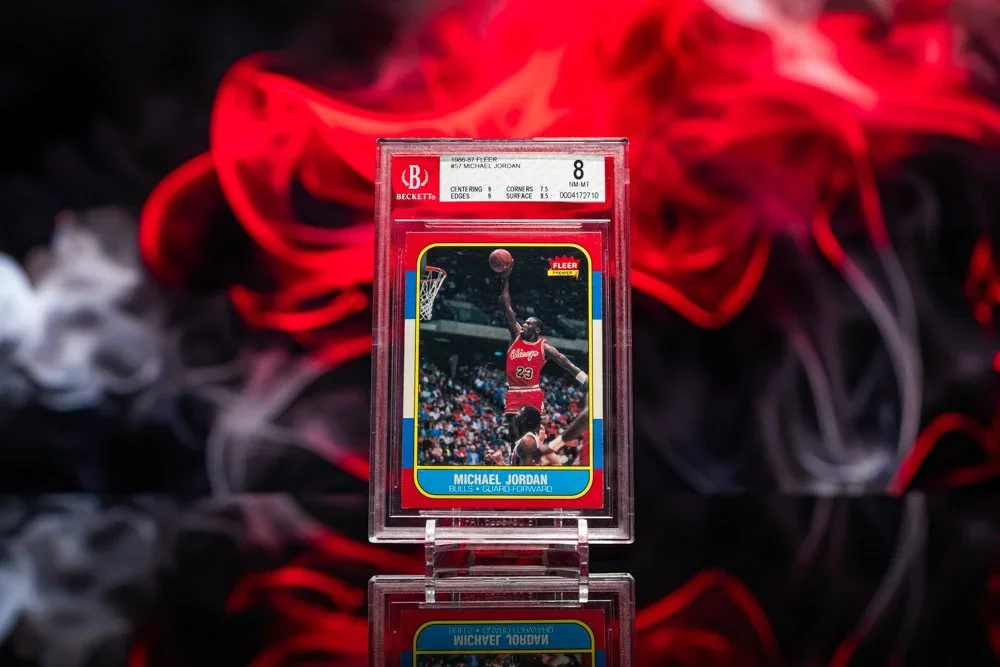 Michael Jordan rookie basketball card fleer.webp