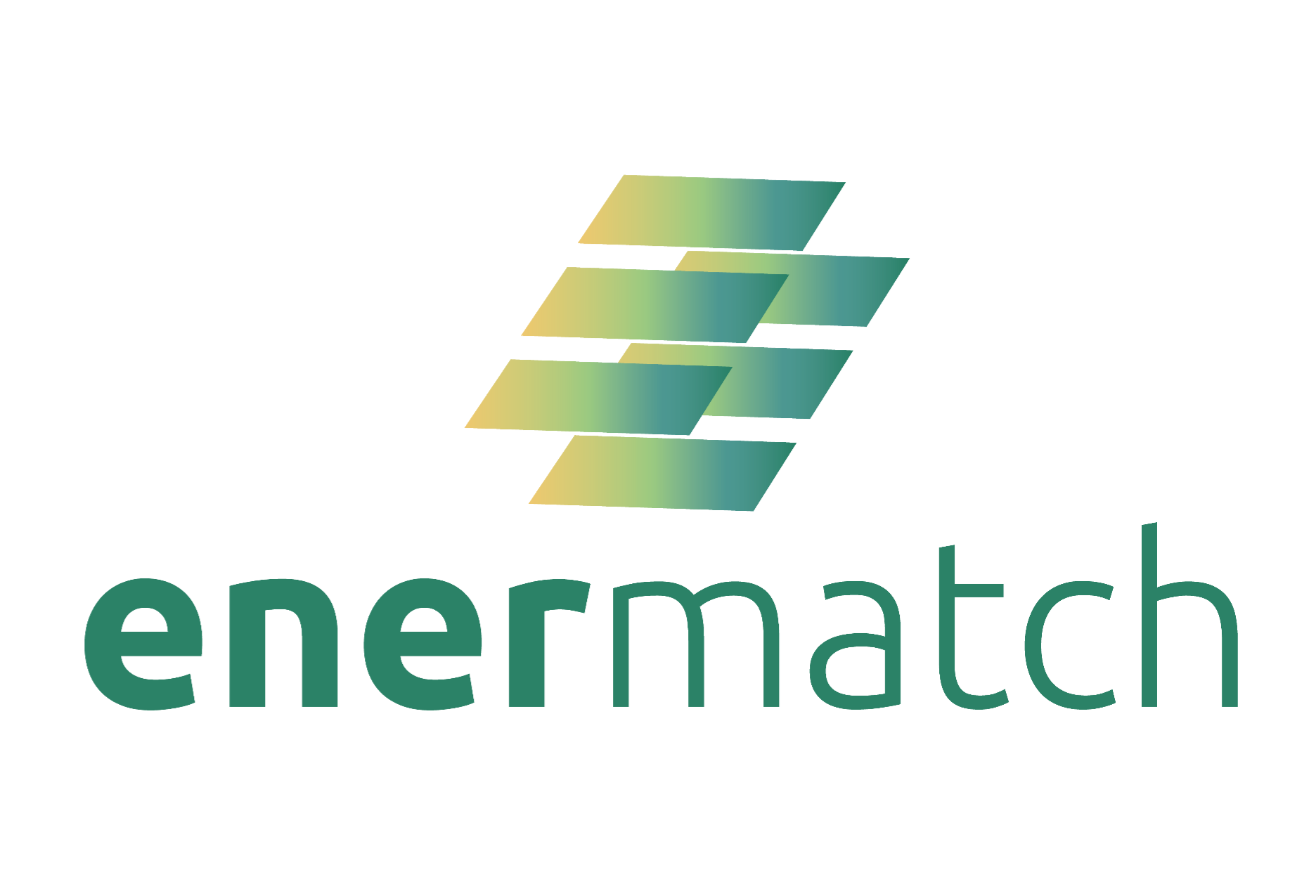 EnerMatch logo with stylized green and blue abstract design and the word 'enermatch' in lowercase letters.
