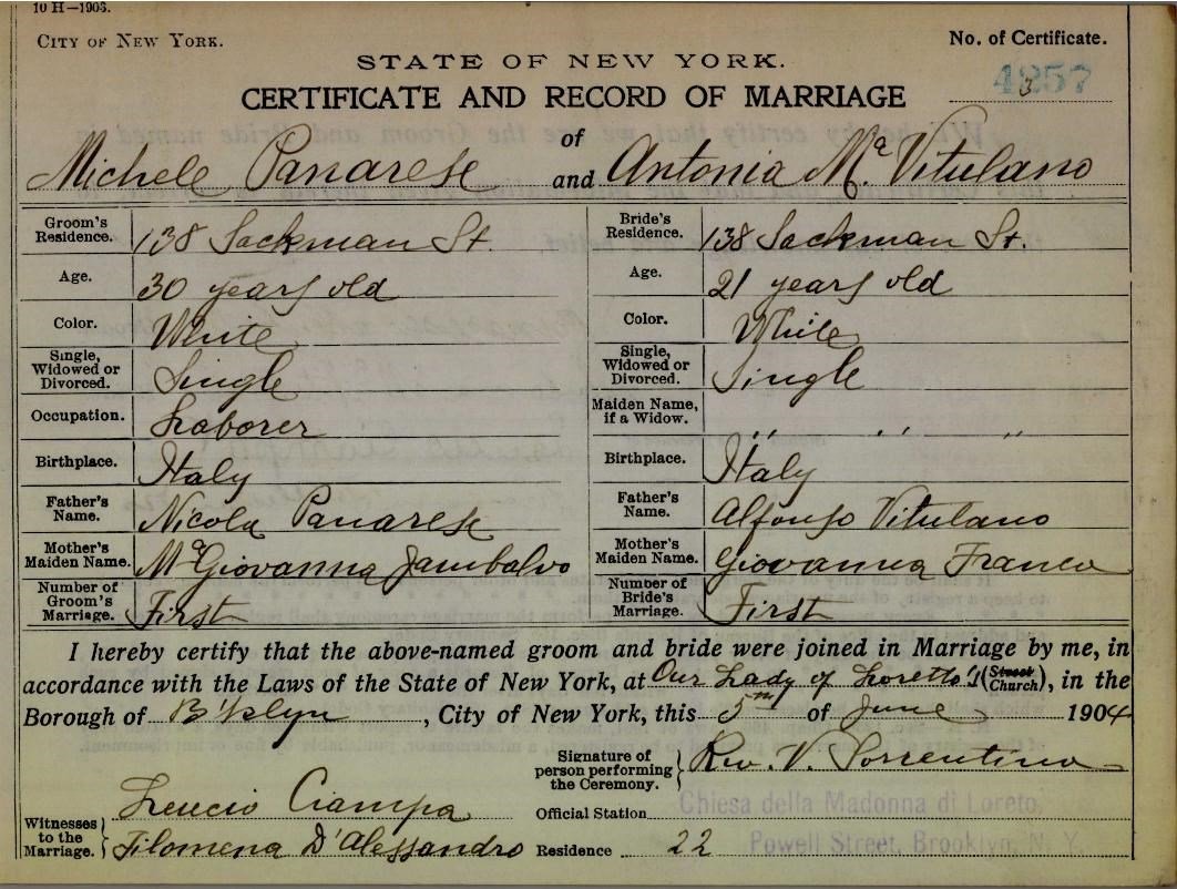 Antonia Vitulano-Michele Panarese Marriage Certificate-2.jpg