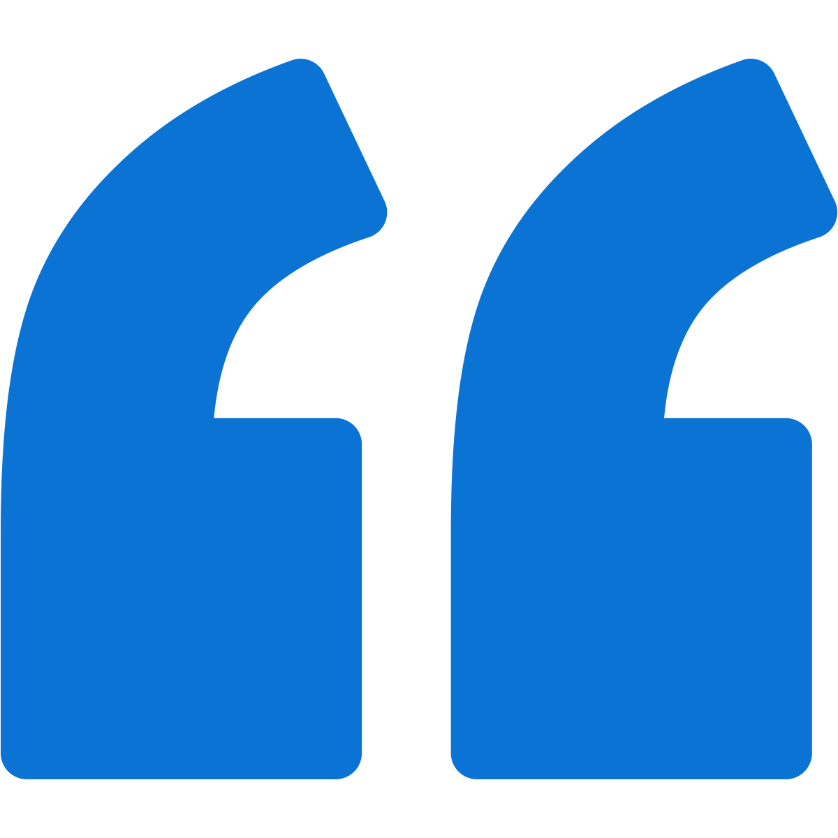 Large blue quotation marks on a white background.
