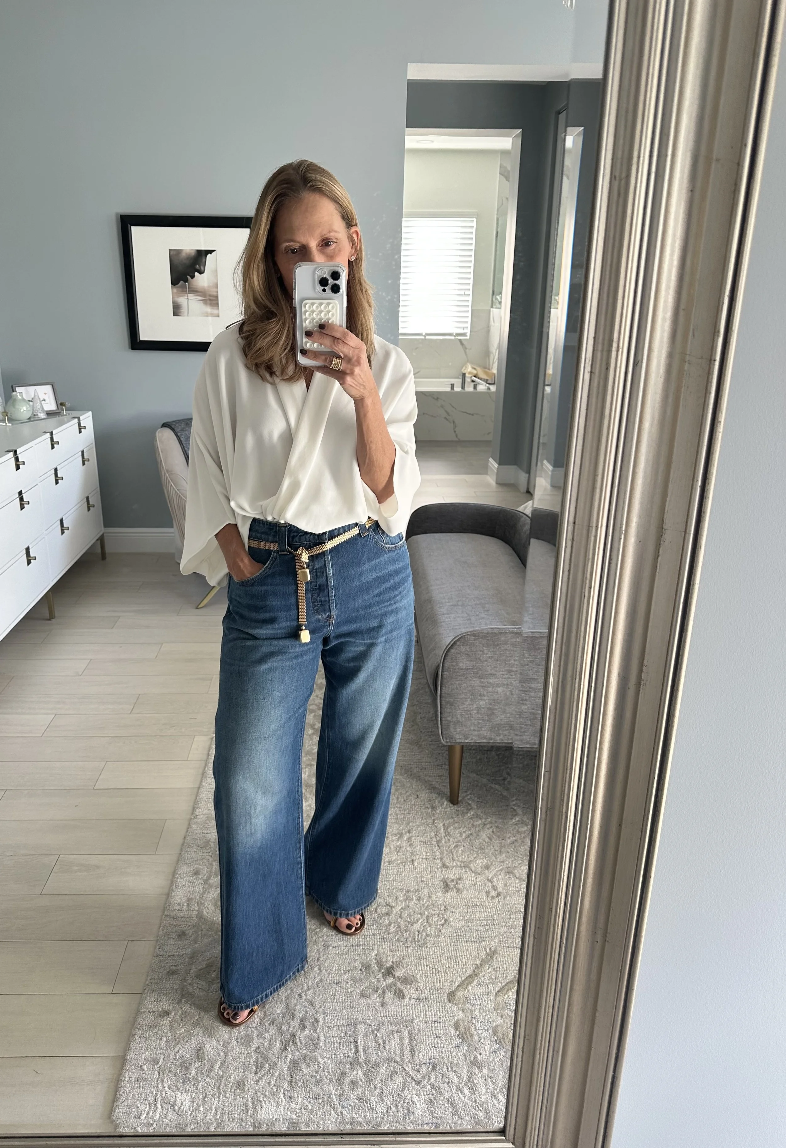 Khaite Wide Straight Leg Jean