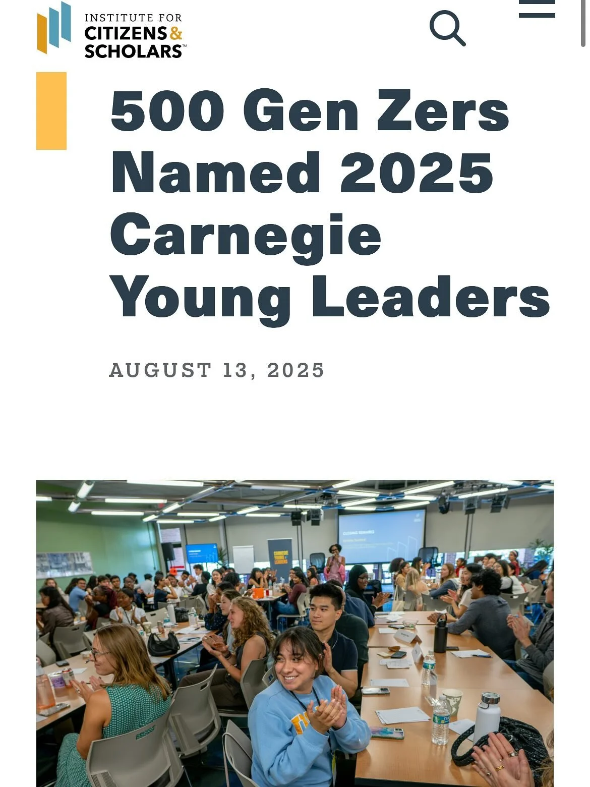 We are proud to collaborate with the Carnegie Foundation and the Institute for Citizens and Scholars. Check out the link in our bio to learn more about the program!