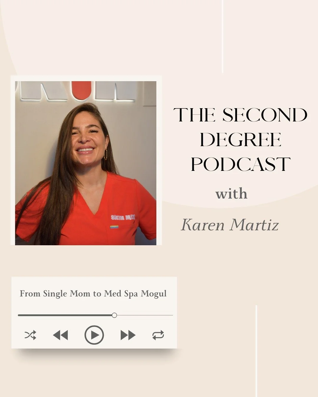 The Second Degree podcast is back and @emilyamerrell chats with entrepreneur Karen Martiz, who shares her journey from single mom to founder of @skin_mix_ and Lash Boulevard. 

Hear how she built multiple beauty businesses, launched a product line, p