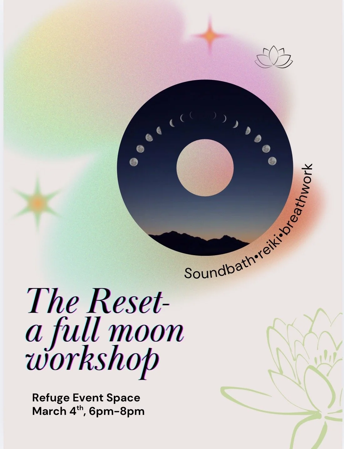 The Reset: Full Moon Workshop &amp; Sound Bath 🧘🏽‍♀️🌕 