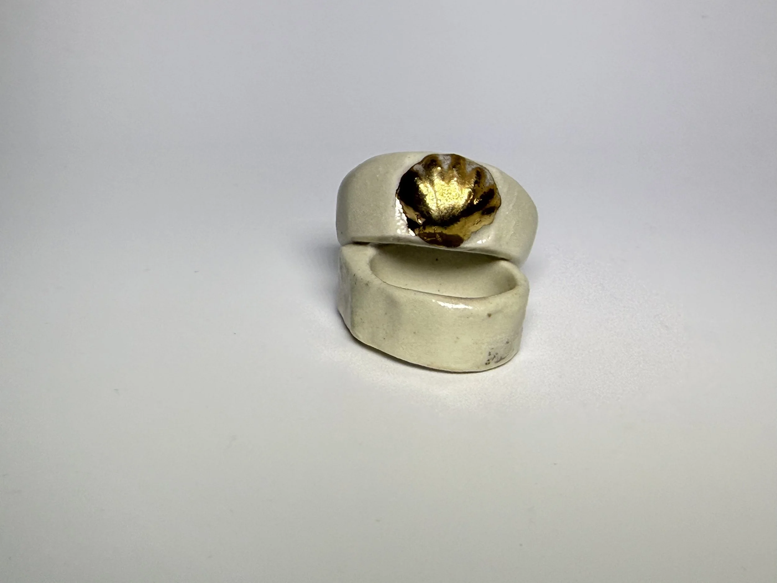 Large Gold Shell Ring