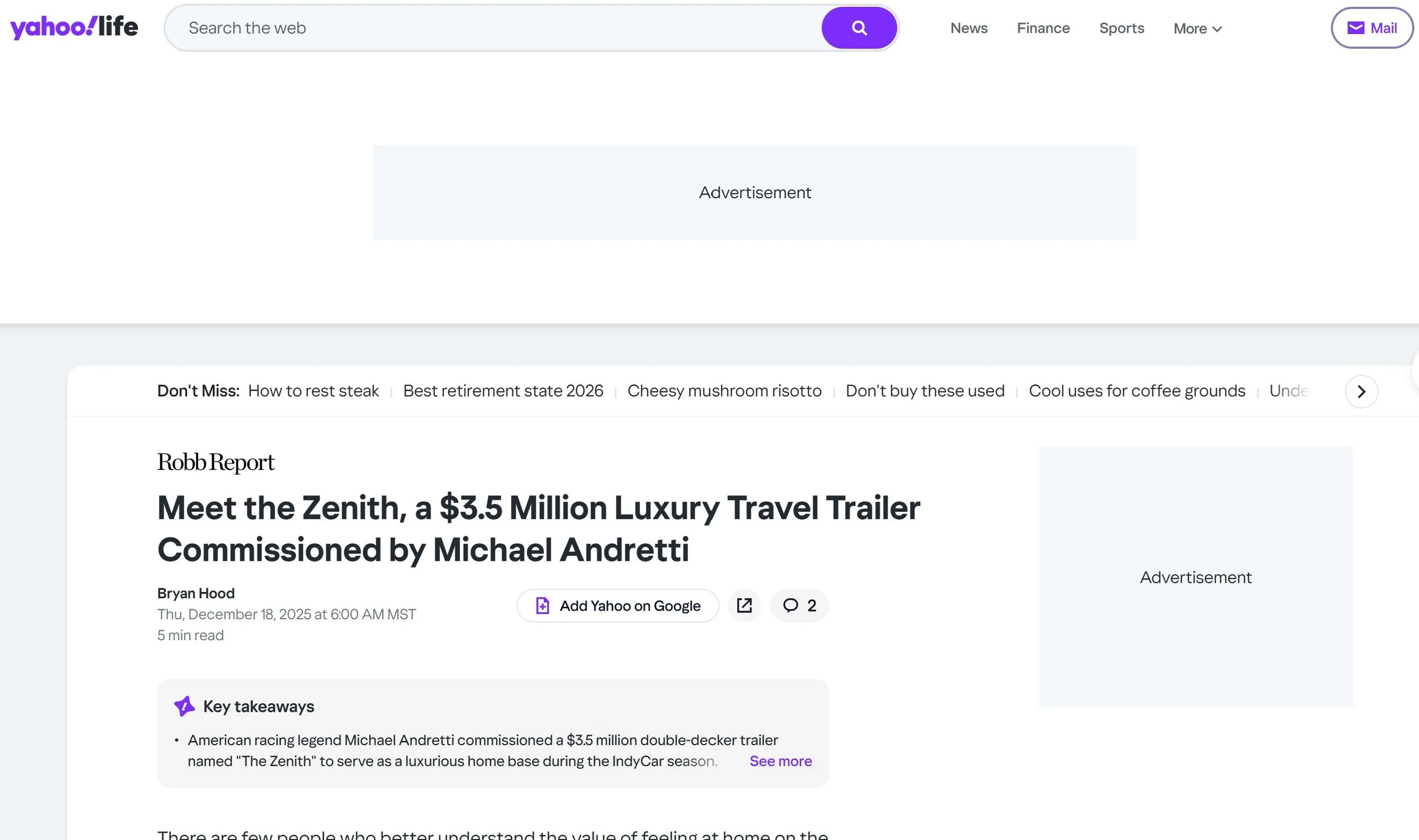 MICHAEL ANDRETTI LUXURY RV TRAILER