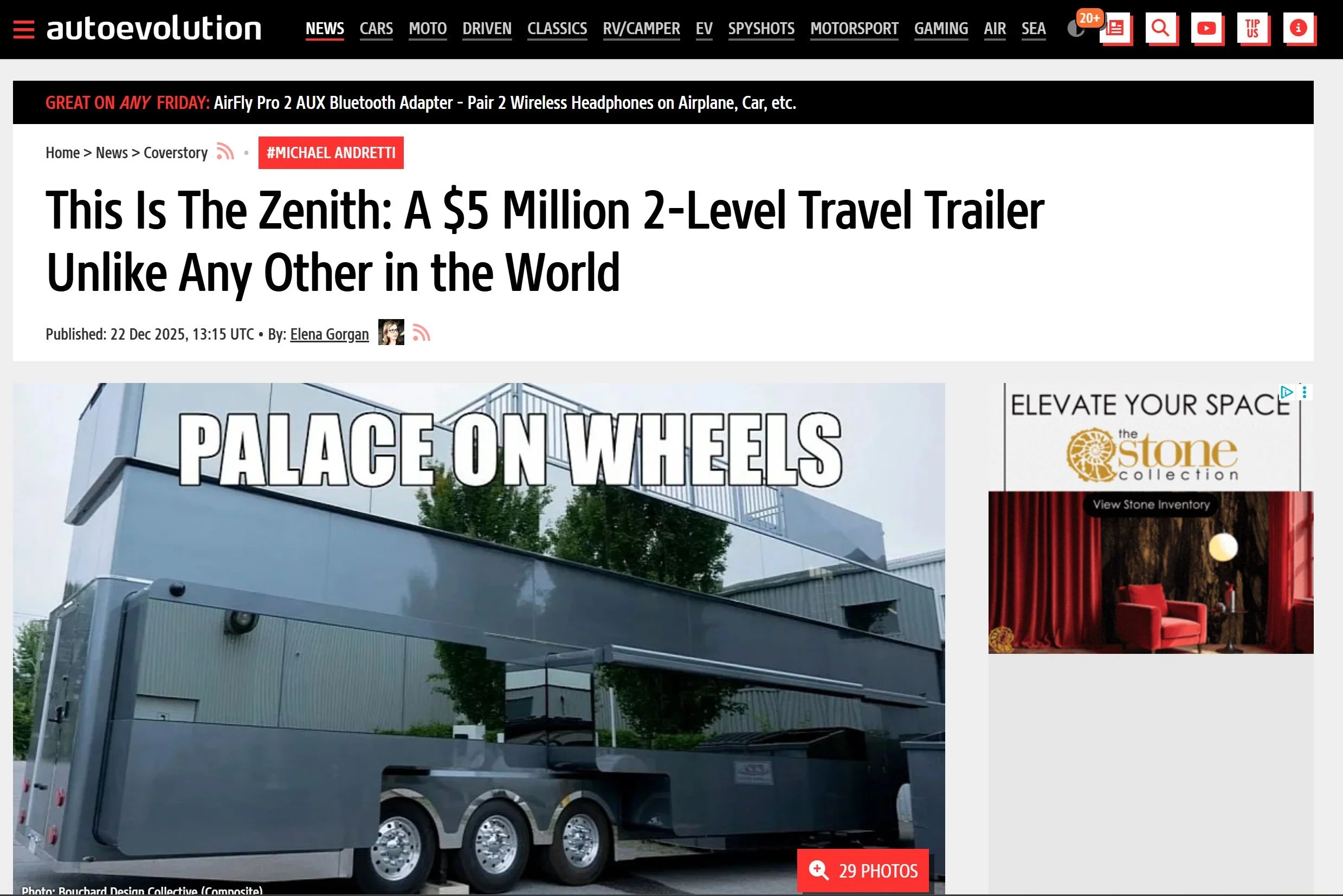 Palace on wheels- Michael Andretti luxury RV