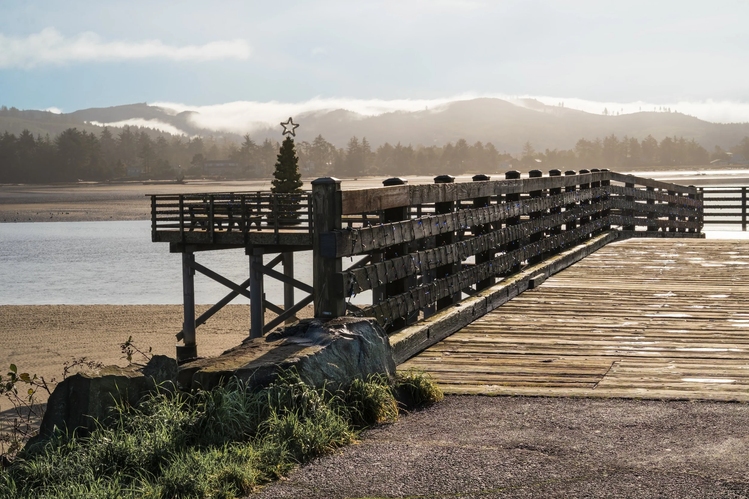 Christmas Pier.  North Siletz Bay, Lincoln Oregon US
