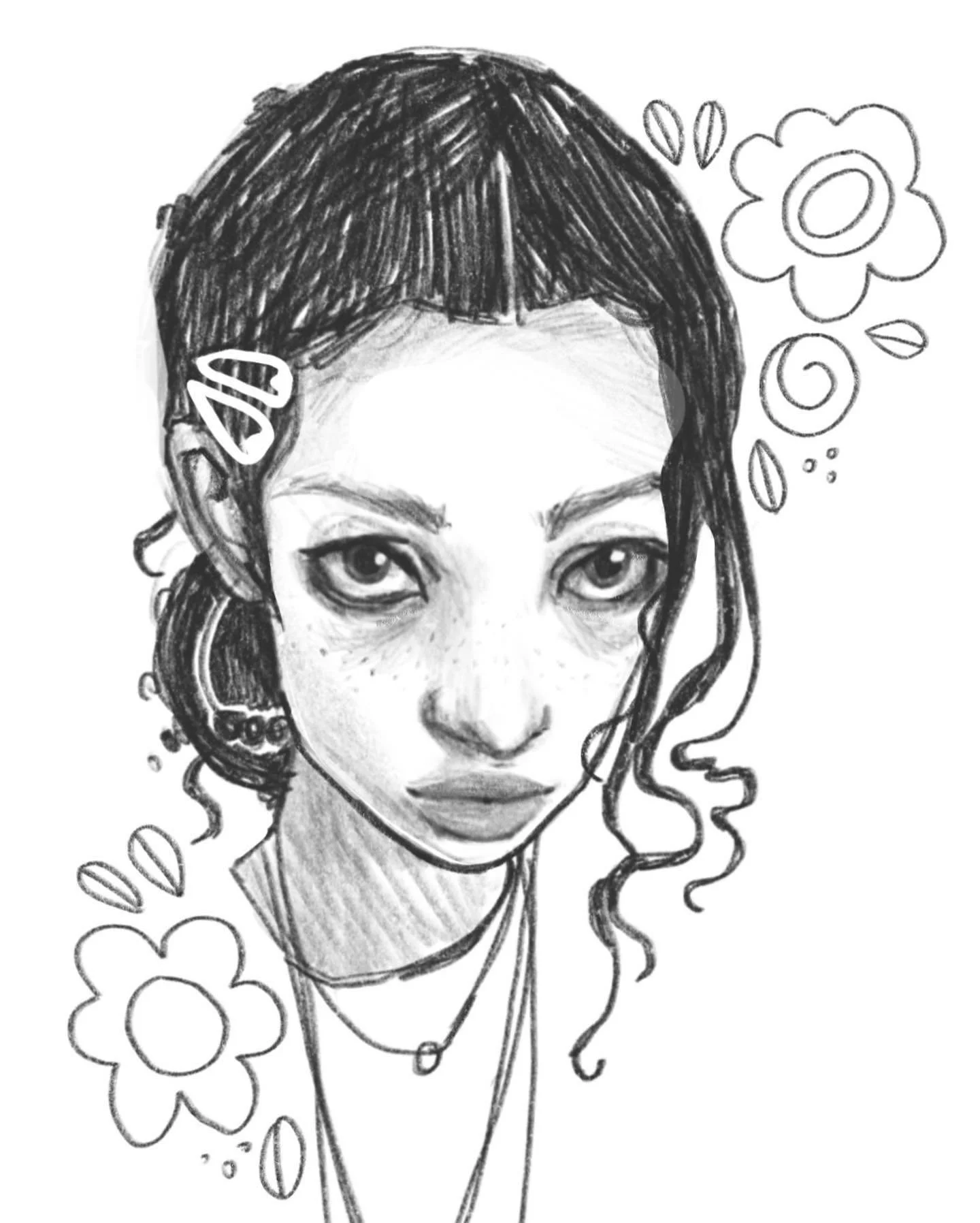 Self portrait work in progress and my new pfp. Starting the new year off with a little bit of a different style. 

#illustration #doodle #doodleart #sketchbook #artistssupportartists #cuteart #skethcbooktour #funart #drawsomething 
#drawsomething #qu