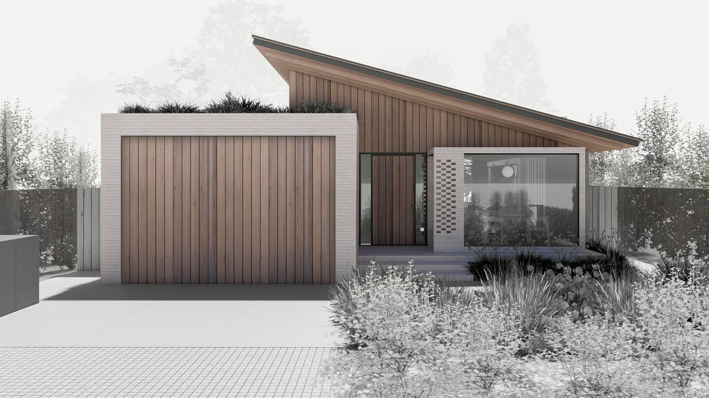 Front Facade of Kelly Design Studio's Parkside Residence, a bay area single family home renovation.