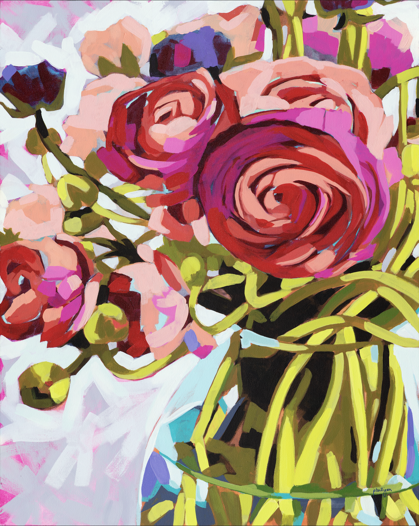 Ranunculus Flowers in Vase