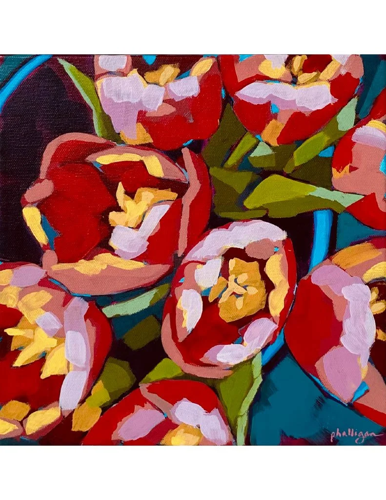 Tulips in pail