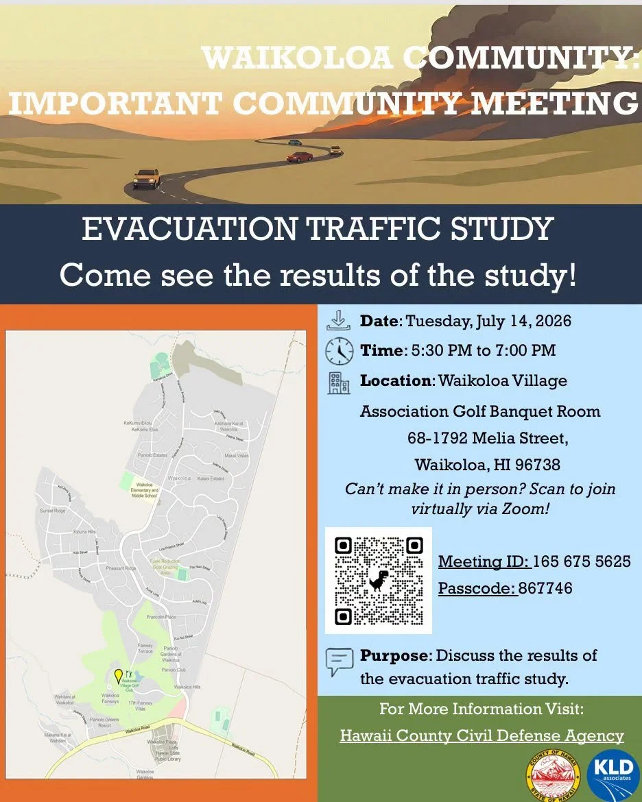 Waikōloa Community Meeting: Evacuation Traffic Study Results