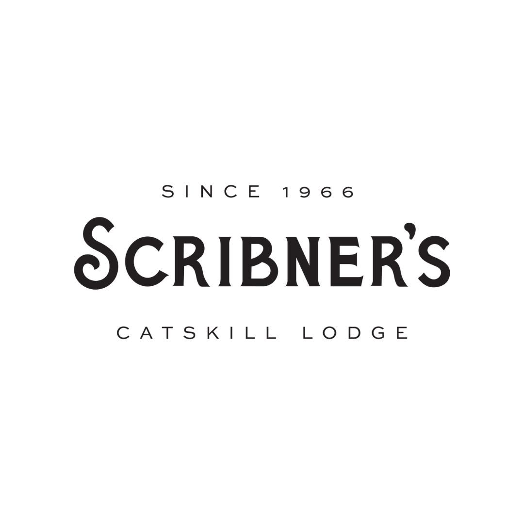Logo with the text 'Since 1966 Scribner's Catskill Lodge' in black font on a white background.