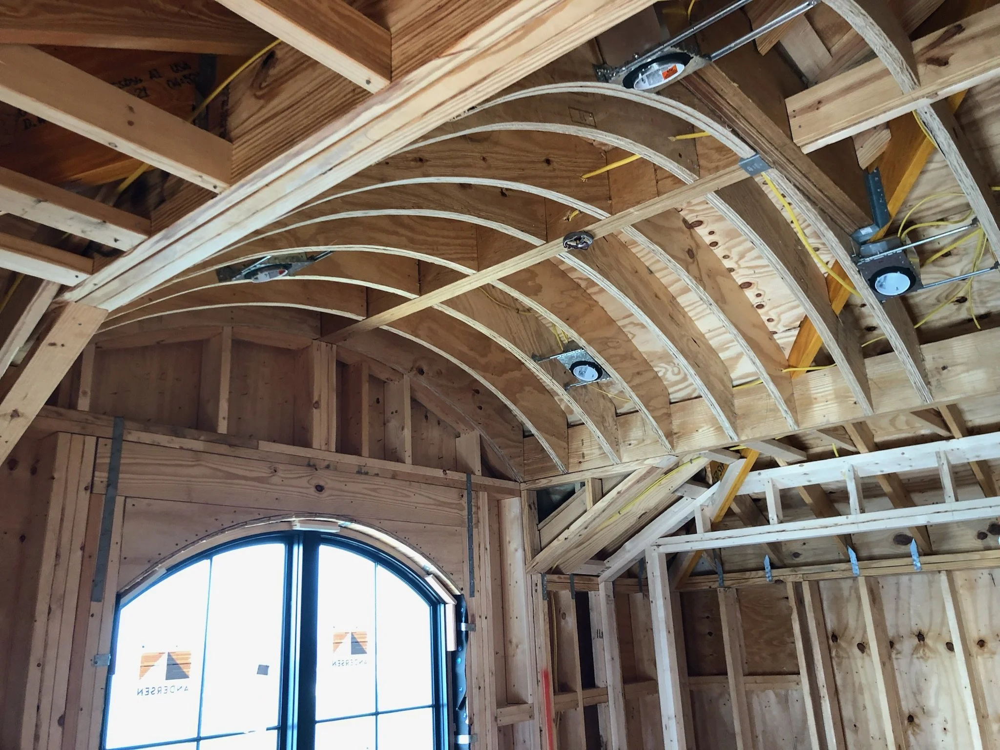 Barrel Ceiling Framing in place