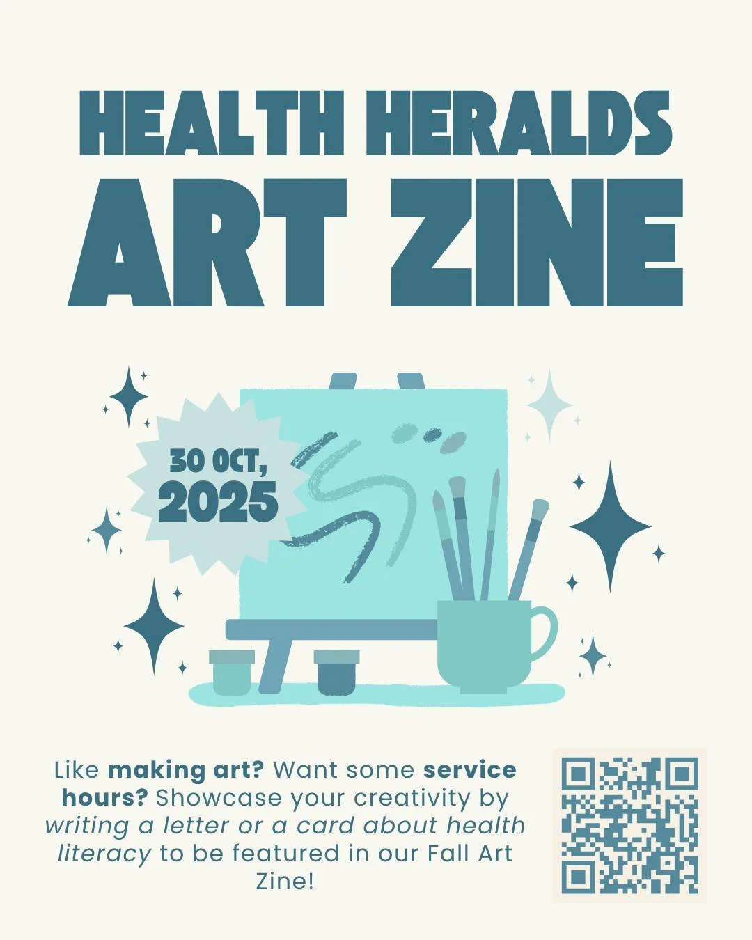 Last chance to be part of our Fall Art Zine! 🌻 Submit a card about what health literacy means to you by October 30 and earn service hours!