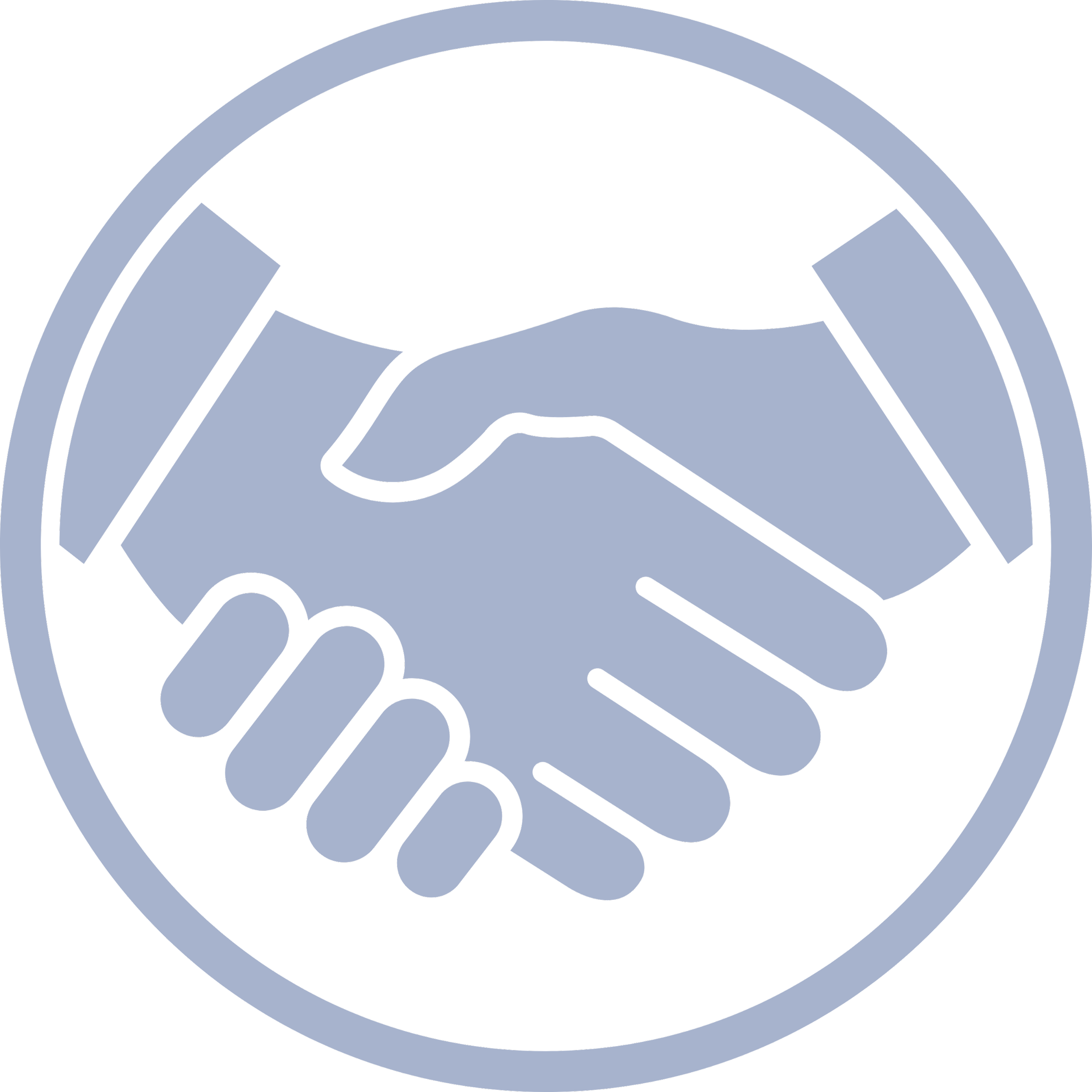 Symbole de poignée de main, représentant la coopération ou l'accord.