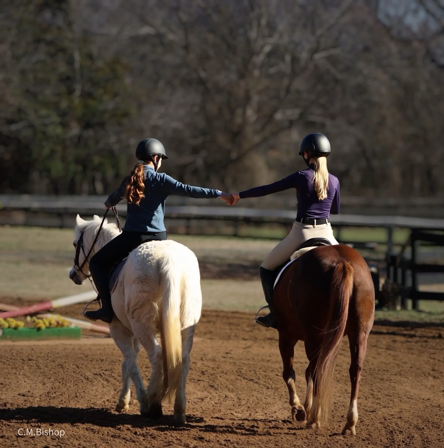 Josie and Heba on ponies.jpg