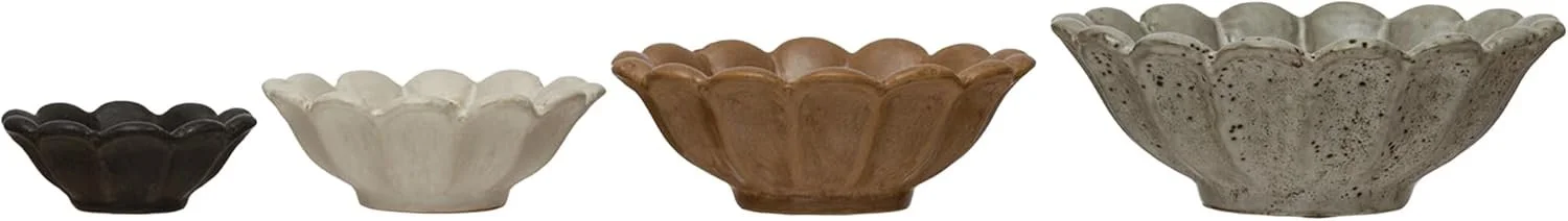 Stoneware Flower Bowls
