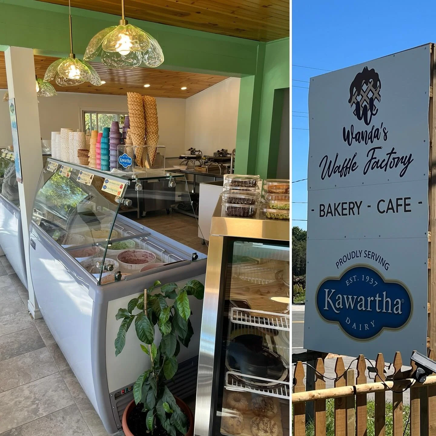 Taking advantage of the sunny Sunday and stopped by the recently opened @wandas.waffle.factory and enjoyed a delicious raspberry sorbet😋 There are some many flavors and goodies to choose from!