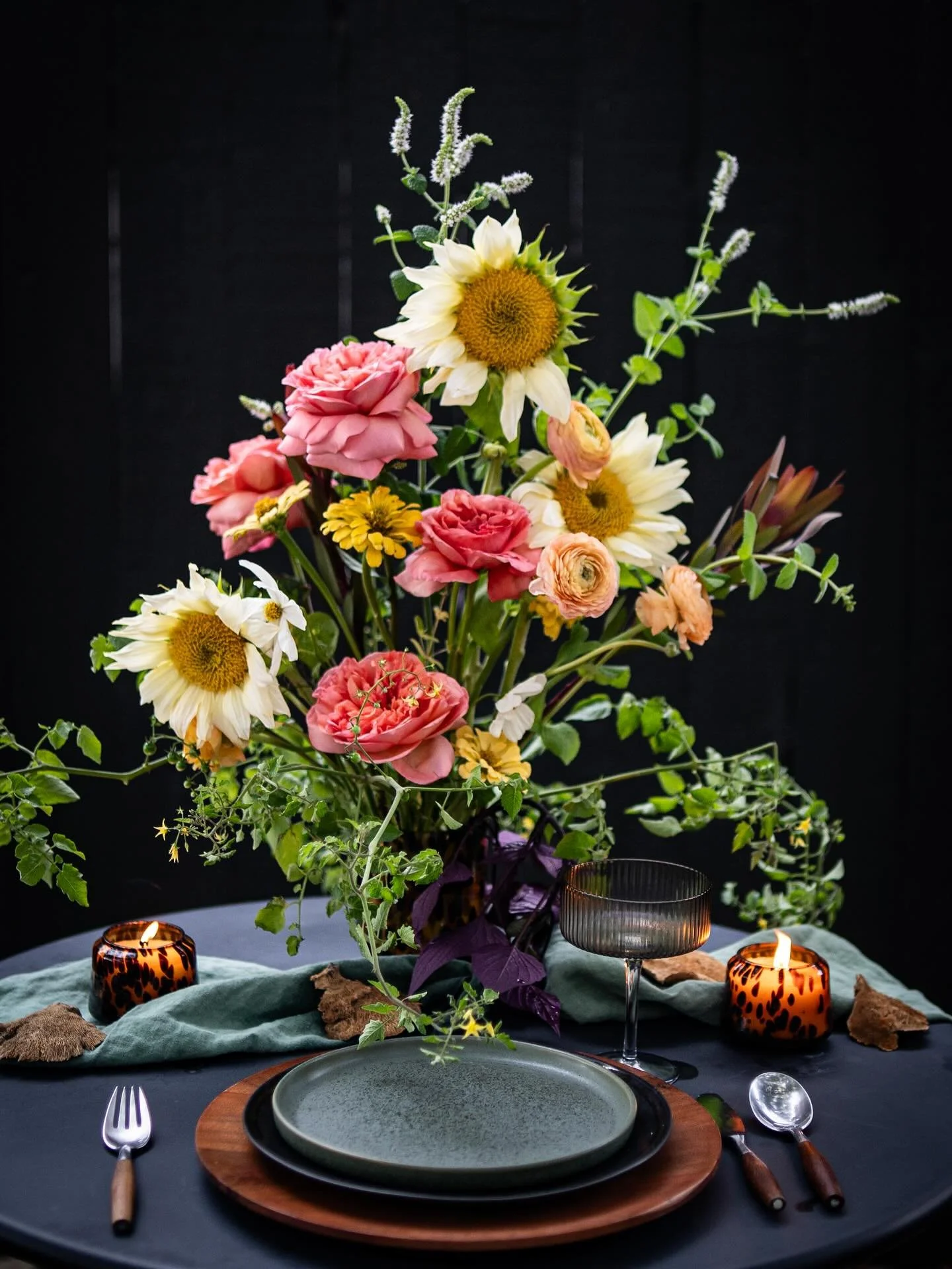 Today felt like the moon &mdash; half finished, half fallen over. Some of these blooms were leftovers from an attempt that didn&rsquo;t land. Then this one toppled too. Even the sunflower, with its petals half gone, mirrored the moon: incomplete yet 