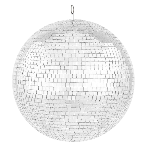 Classic mirrored disco ball, avialable in multiple sizes, perfect for adding playful light and movement to dance floors, photo setups, or statement tablescapes.