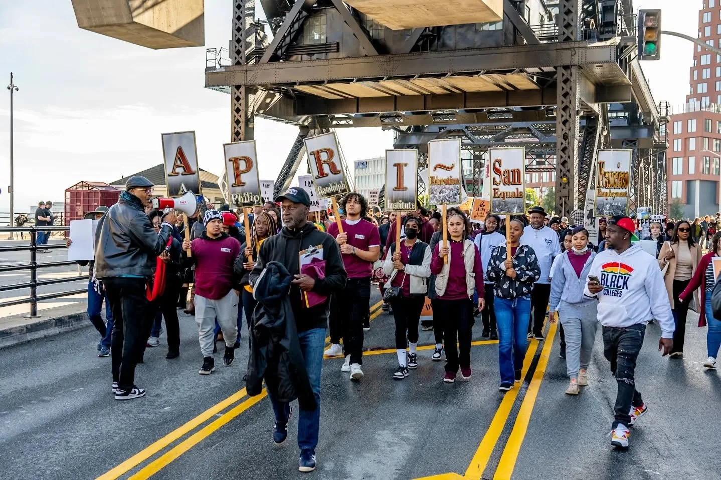 Walking for justice. Marching alongside 5000 humans for MLK Day on 1/15 from Sam Francisco Caltrain station to Yerba Buena Gardens honoring Reverend Dr. Martin Luther King Jr.

#mlk #marching #sf #sanfrancisco #streetphotography #nikon #nikonzf